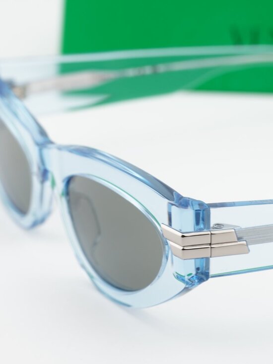 Bottega Veneta BV1189S 003 Cat Eye Sunglasses - Blue / Grey
